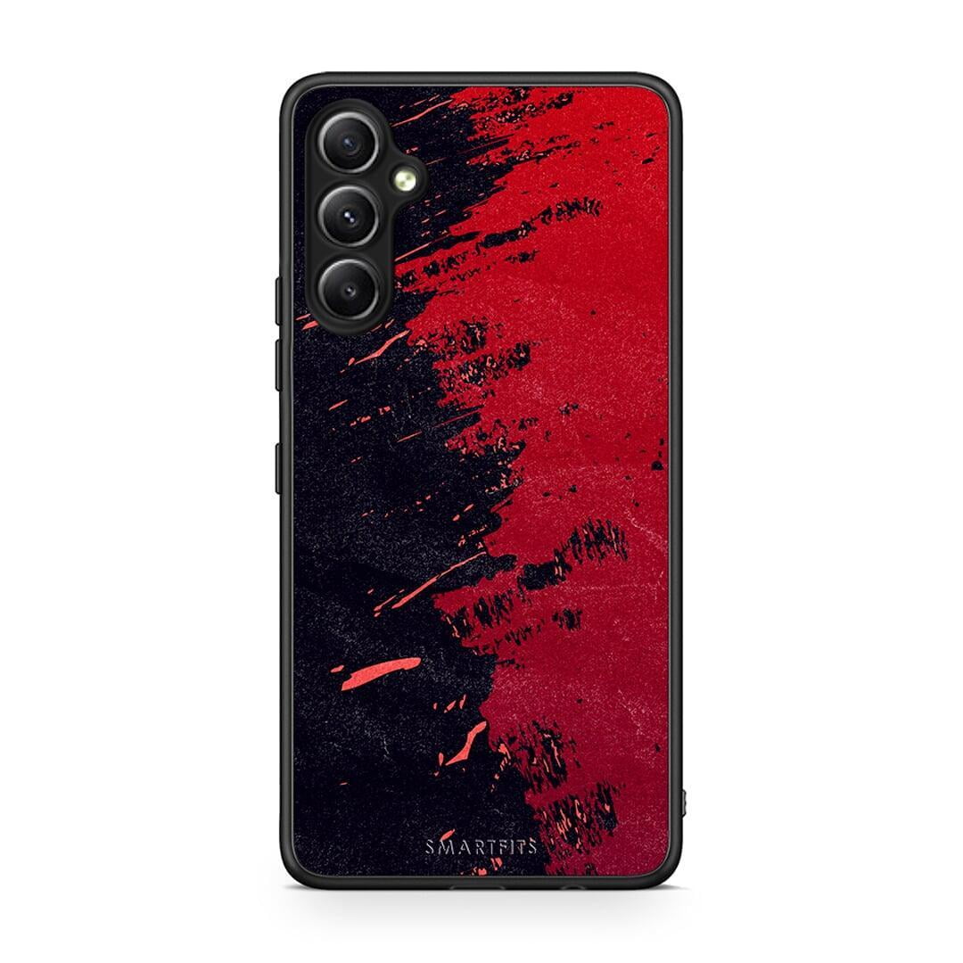 Θήκη Samsung Galaxy A34 Red Paint από τη Smartfits με σχέδιο στο πίσω μέρος και μαύρο περίβλημα | Samsung Galaxy A34 Red Paint Case with Colorful Back and Black Bezels