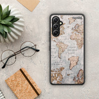 Thumbnail for Θήκη Samsung Galaxy A34 World Map από τη Smartfits με σχέδιο στο πίσω μέρος και μαύρο περίβλημα | Samsung Galaxy A34 World Map Case with Colorful Back and Black Bezels