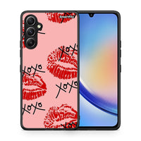 Thumbnail for Θήκη Samsung Galaxy A34 XOXO Lips από τη Smartfits με σχέδιο στο πίσω μέρος και μαύρο περίβλημα | Samsung Galaxy A34 XOXO Lips Case with Colorful Back and Black Bezels