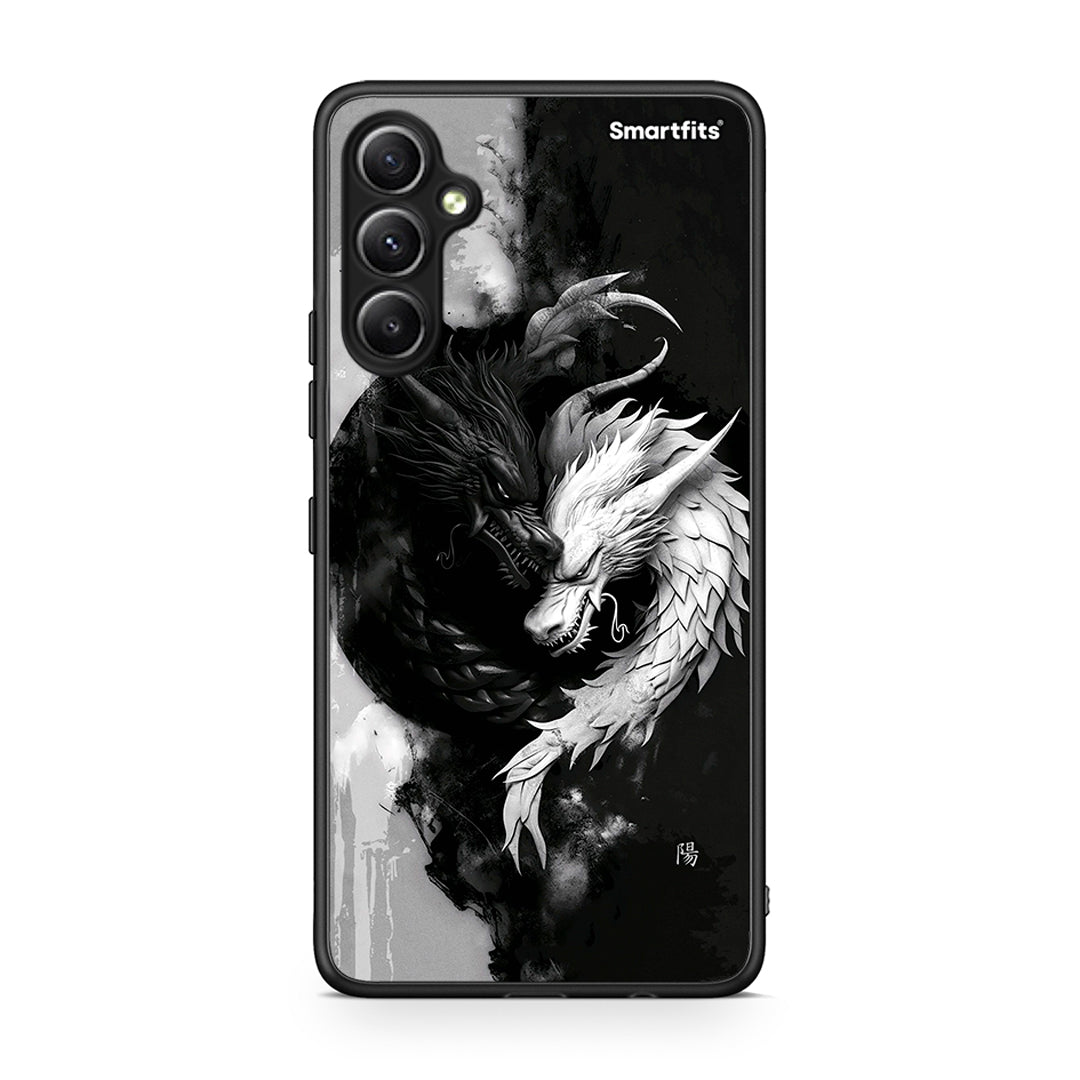 Θήκη Samsung Galaxy A34 Yin Yang από τη Smartfits με σχέδιο στο πίσω μέρος και μαύρο περίβλημα | Samsung Galaxy A34 Yin Yang Case with Colorful Back and Black Bezels