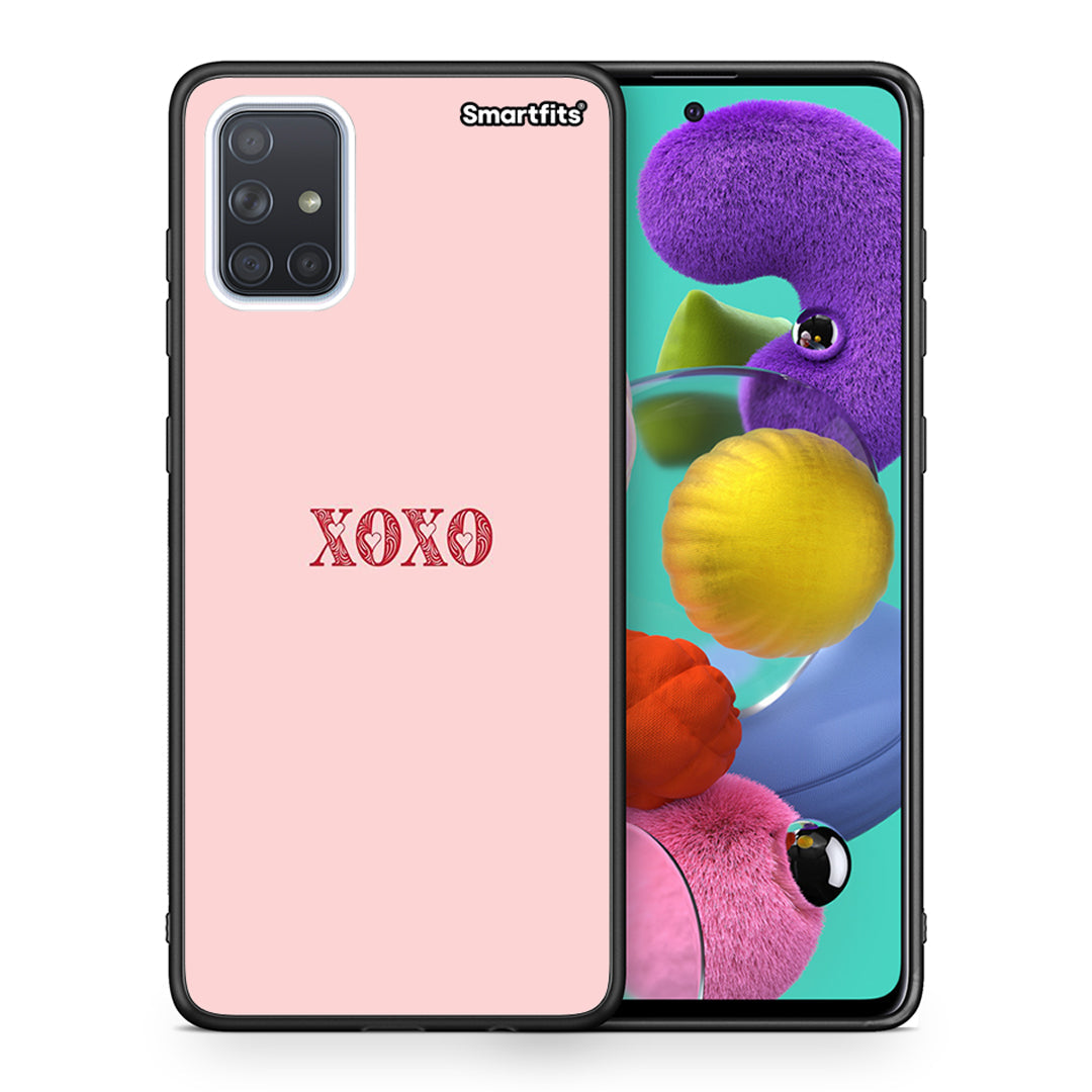 Θήκη Samsung A51 XOXO Love από τη Smartfits με σχέδιο στο πίσω μέρος και μαύρο περίβλημα | Samsung A51 XOXO Love case with colorful back and black bezels