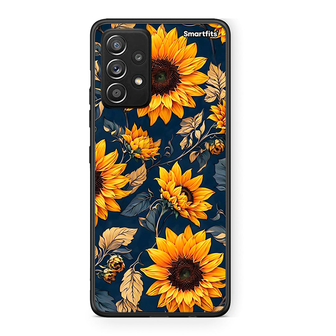 Samsung Galaxy A52 Autumn Sunflowers Θήκη από τη Smartfits με σχέδιο στο πίσω μέρος και μαύρο περίβλημα | Smartphone case with colorful back and black bezels by Smartfits