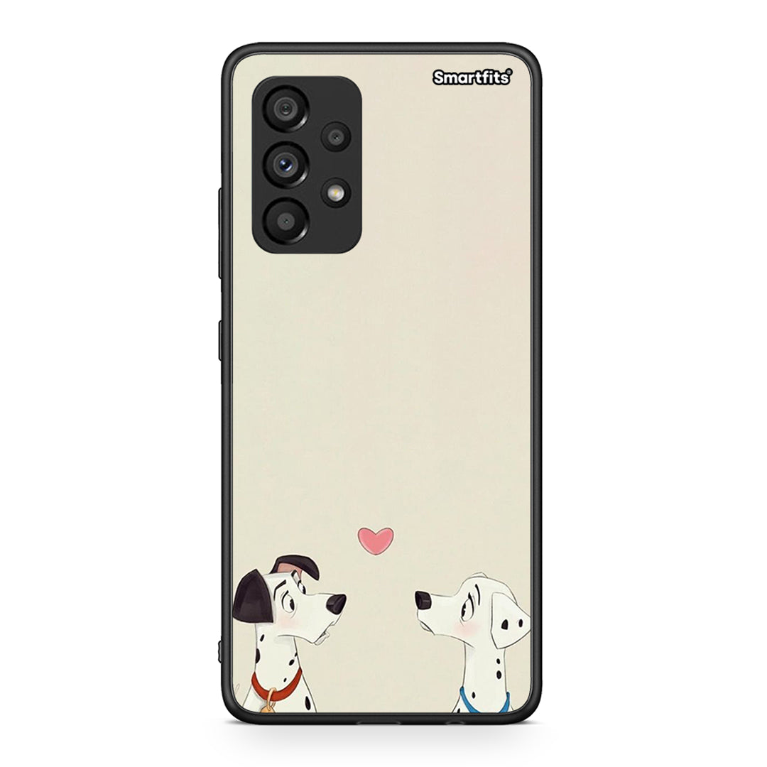 Samsung A53 5G Dalmatians Love θήκη από τη Smartfits με σχέδιο στο πίσω μέρος και μαύρο περίβλημα | Smartphone case with colorful back and black bezels by Smartfits