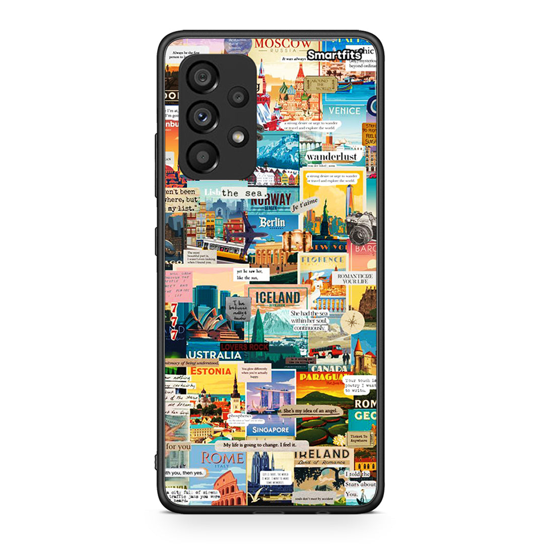 Samsung A53 5G Live To Travel θήκη από τη Smartfits με σχέδιο στο πίσω μέρος και μαύρο περίβλημα | Smartphone case with colorful back and black bezels by Smartfits
