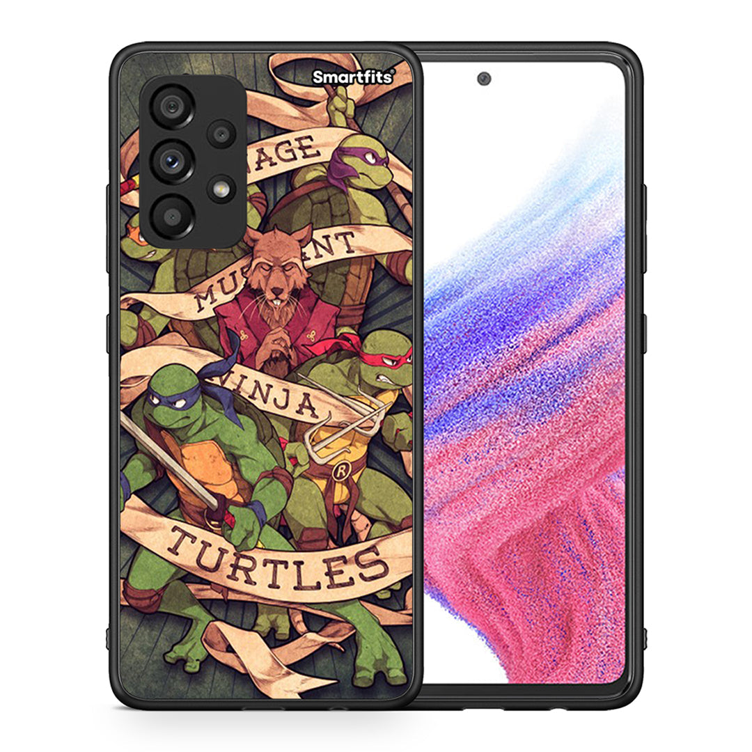 Θήκη Samsung A53 5G Ninja Turtles από τη Smartfits με σχέδιο στο πίσω μέρος και μαύρο περίβλημα | Samsung A53 5G Ninja Turtles case with colorful back and black bezels