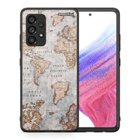 Thumbnail for Θήκη Samsung A53 5G World Map από τη Smartfits με σχέδιο στο πίσω μέρος και μαύρο περίβλημα | Samsung A53 5G World Map case with colorful back and black bezels