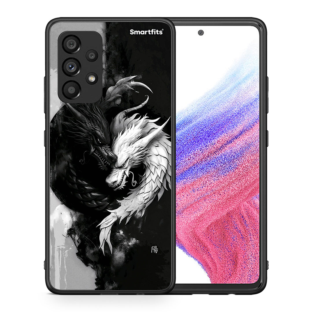 Θήκη Samsung A53 5G Yin Yang από τη Smartfits με σχέδιο στο πίσω μέρος και μαύρο περίβλημα | Samsung A53 5G Yin Yang case with colorful back and black bezels