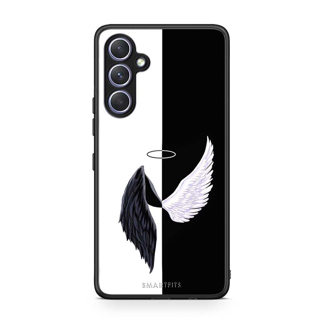 Θήκη Samsung Galaxy A54 Angels Demons από τη Smartfits με σχέδιο στο πίσω μέρος και μαύρο περίβλημα | Samsung Galaxy A54 Angels Demons Case with Colorful Back and Black Bezels