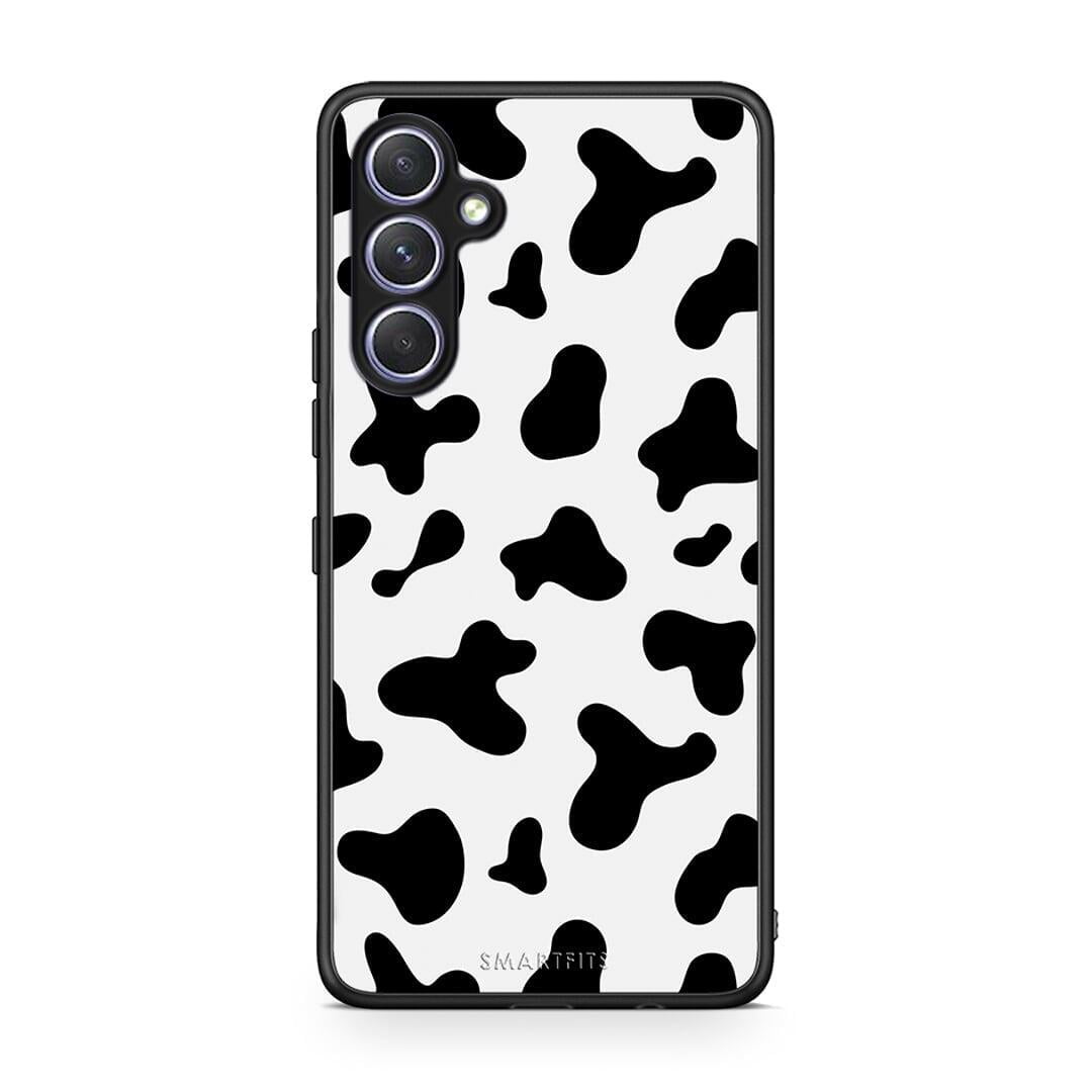 Θήκη Samsung Galaxy A54 Cow Print από τη Smartfits με σχέδιο στο πίσω μέρος και μαύρο περίβλημα | Samsung Galaxy A54 Cow Print Case with Colorful Back and Black Bezels