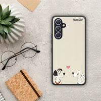 Thumbnail for Θήκη Samsung Galaxy A54 Dalmatians Love από τη Smartfits με σχέδιο στο πίσω μέρος και μαύρο περίβλημα | Samsung Galaxy A54 Dalmatians Love Case with Colorful Back and Black Bezels