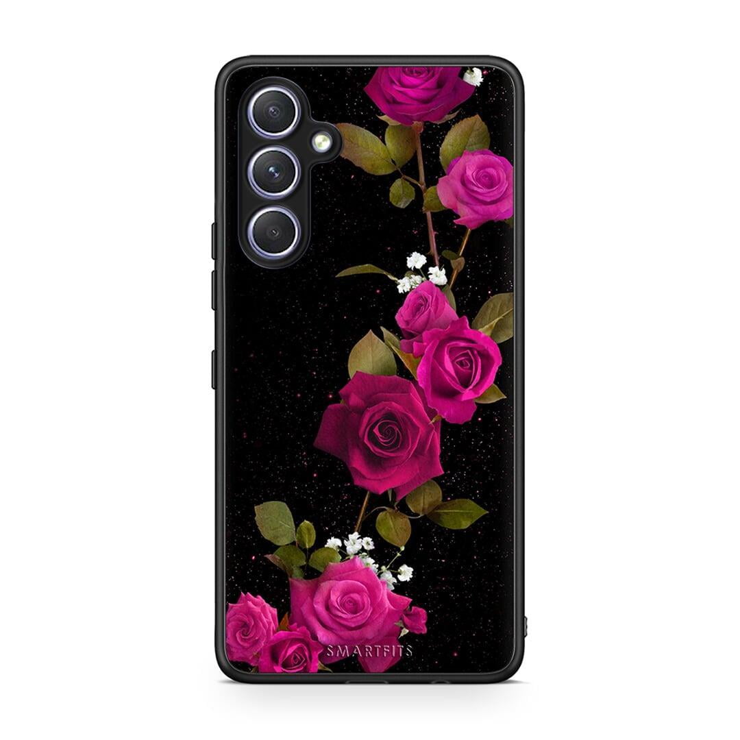 Θήκη Samsung Galaxy A54 Flower Red Roses από τη Smartfits με σχέδιο στο πίσω μέρος και μαύρο περίβλημα | Samsung Galaxy A54 Flower Red Roses Case with Colorful Back and Black Bezels