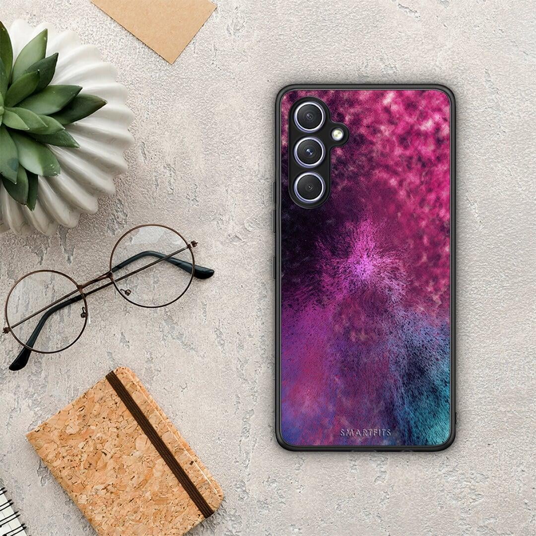 Θήκη Samsung Galaxy A54 Galactic Aurora από τη Smartfits με σχέδιο στο πίσω μέρος και μαύρο περίβλημα | Samsung Galaxy A54 Galactic Aurora Case with Colorful Back and Black Bezels