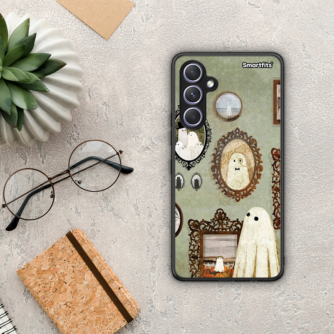 Θήκη Samsung Galaxy A54 Halloween Ghost Season από τη Smartfits με σχέδιο στο πίσω μέρος και μαύρο περίβλημα | Samsung Galaxy A54 Halloween Ghost Season Case with Colorful Back and Black Bezels