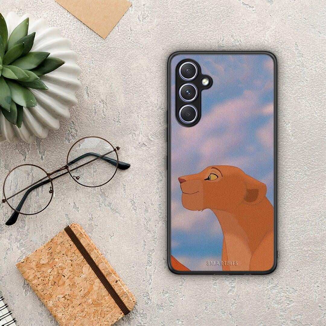 Θήκη Samsung Galaxy A54 Lion Love 2 από τη Smartfits με σχέδιο στο πίσω μέρος και μαύρο περίβλημα | Samsung Galaxy A54 Lion Love 2 Case with Colorful Back and Black Bezels