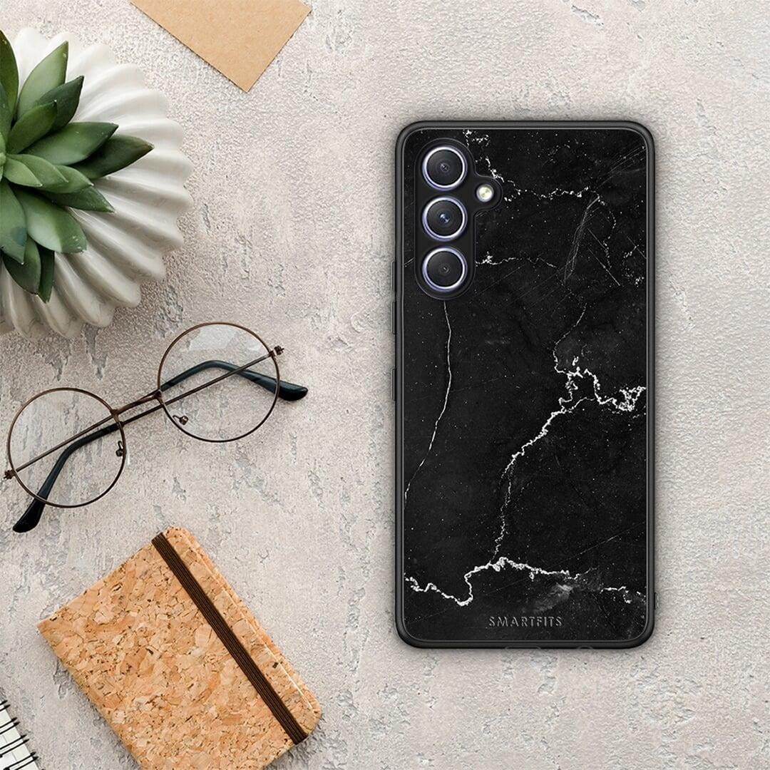 Θήκη Samsung Galaxy A54 Marble Black από τη Smartfits με σχέδιο στο πίσω μέρος και μαύρο περίβλημα | Samsung Galaxy A54 Marble Black Case with Colorful Back and Black Bezels