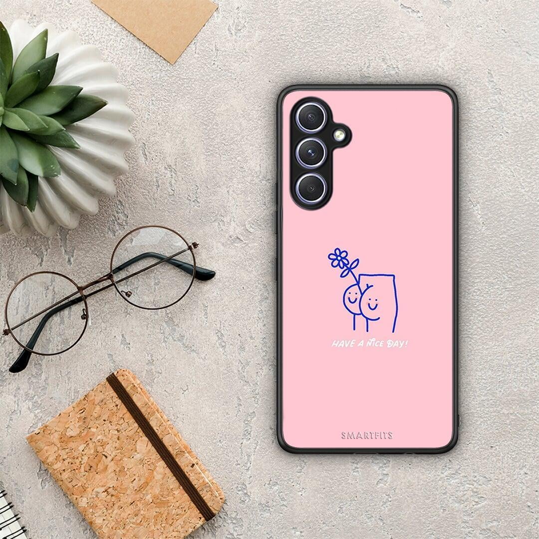 Θήκη Samsung Galaxy A54 Nice Day από τη Smartfits με σχέδιο στο πίσω μέρος και μαύρο περίβλημα | Samsung Galaxy A54 Nice Day Case with Colorful Back and Black Bezels