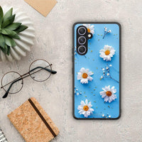 Thumbnail for Θήκη Samsung Galaxy A54 Real Daisies από τη Smartfits με σχέδιο στο πίσω μέρος και μαύρο περίβλημα | Samsung Galaxy A54 Real Daisies Case with Colorful Back and Black Bezels