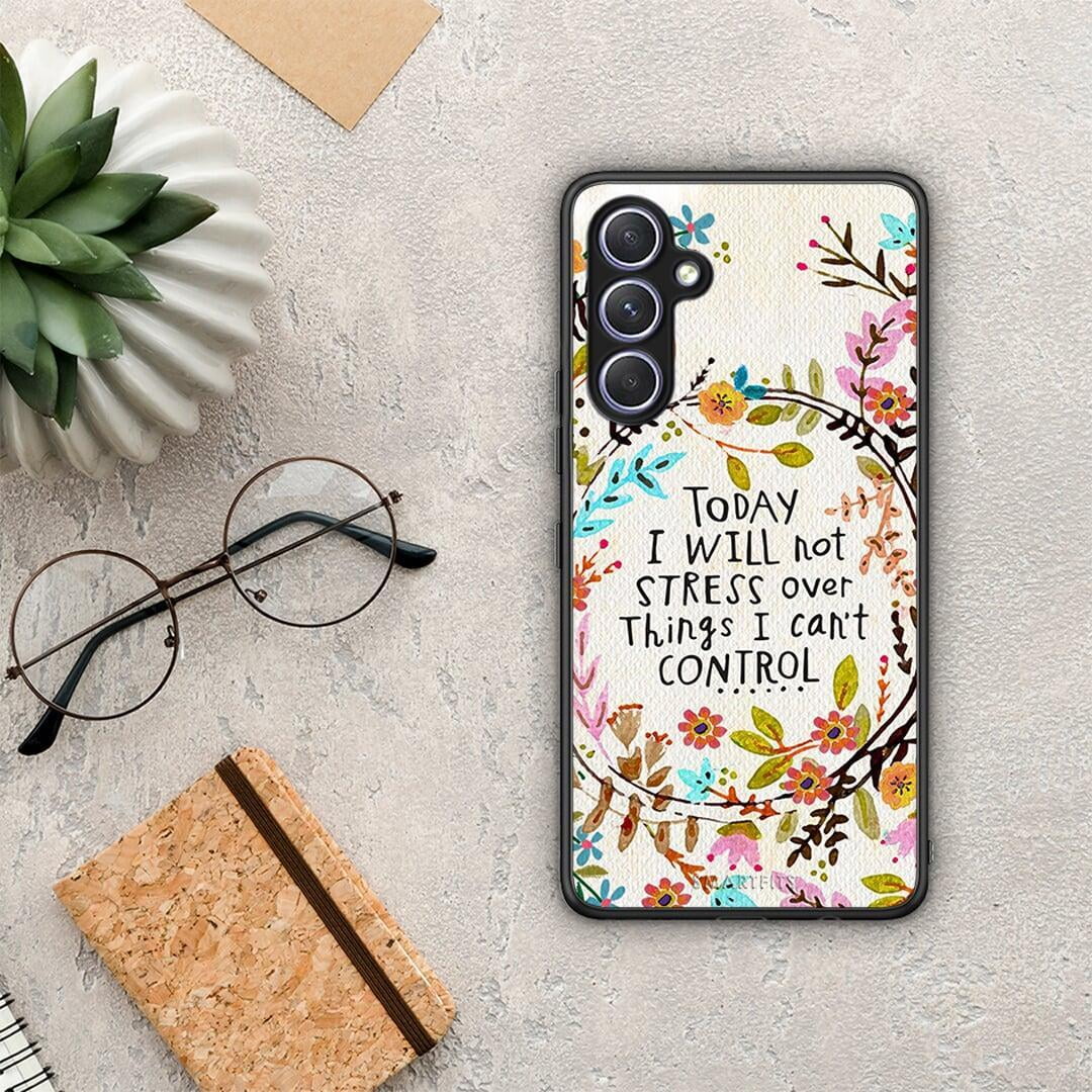 Θήκη Samsung Galaxy A54 Stress Over από τη Smartfits με σχέδιο στο πίσω μέρος και μαύρο περίβλημα | Samsung Galaxy A54 Stress Over Case with Colorful Back and Black Bezels