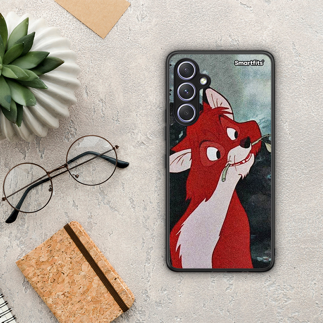 Θήκη Samsung Galaxy A54 Tod And Vixey Love 1 από τη Smartfits με σχέδιο στο πίσω μέρος και μαύρο περίβλημα | Samsung Galaxy A54 Tod And Vixey Love 1 Case with Colorful Back and Black Bezels