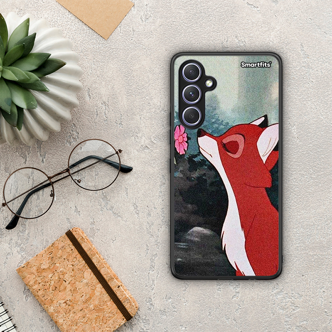 Θήκη Samsung Galaxy A54 Tod And Vixey Love 2 από τη Smartfits με σχέδιο στο πίσω μέρος και μαύρο περίβλημα | Samsung Galaxy A54 Tod And Vixey Love 2 Case with Colorful Back and Black Bezels