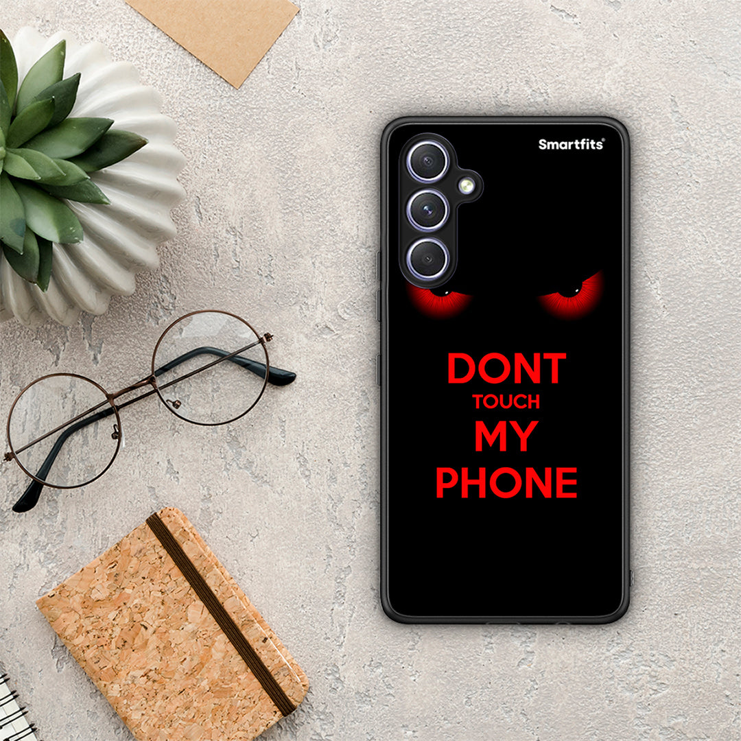 Θήκη Samsung Galaxy A54 Touch My Phone από τη Smartfits με σχέδιο στο πίσω μέρος και μαύρο περίβλημα | Samsung Galaxy A54 Touch My Phone Case with Colorful Back and Black Bezels