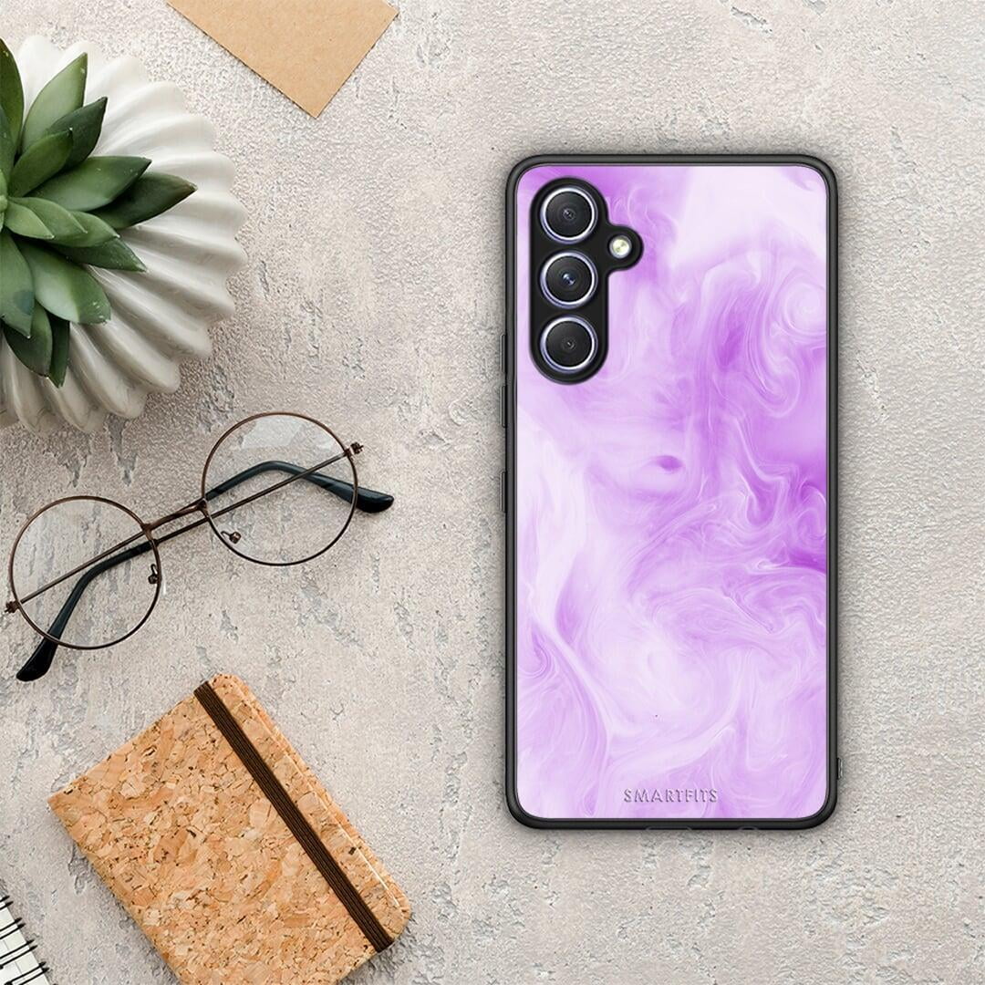 Θήκη Samsung Galaxy A54 Watercolor Lavender από τη Smartfits με σχέδιο στο πίσω μέρος και μαύρο περίβλημα | Samsung Galaxy A54 Watercolor Lavender Case with Colorful Back and Black Bezels