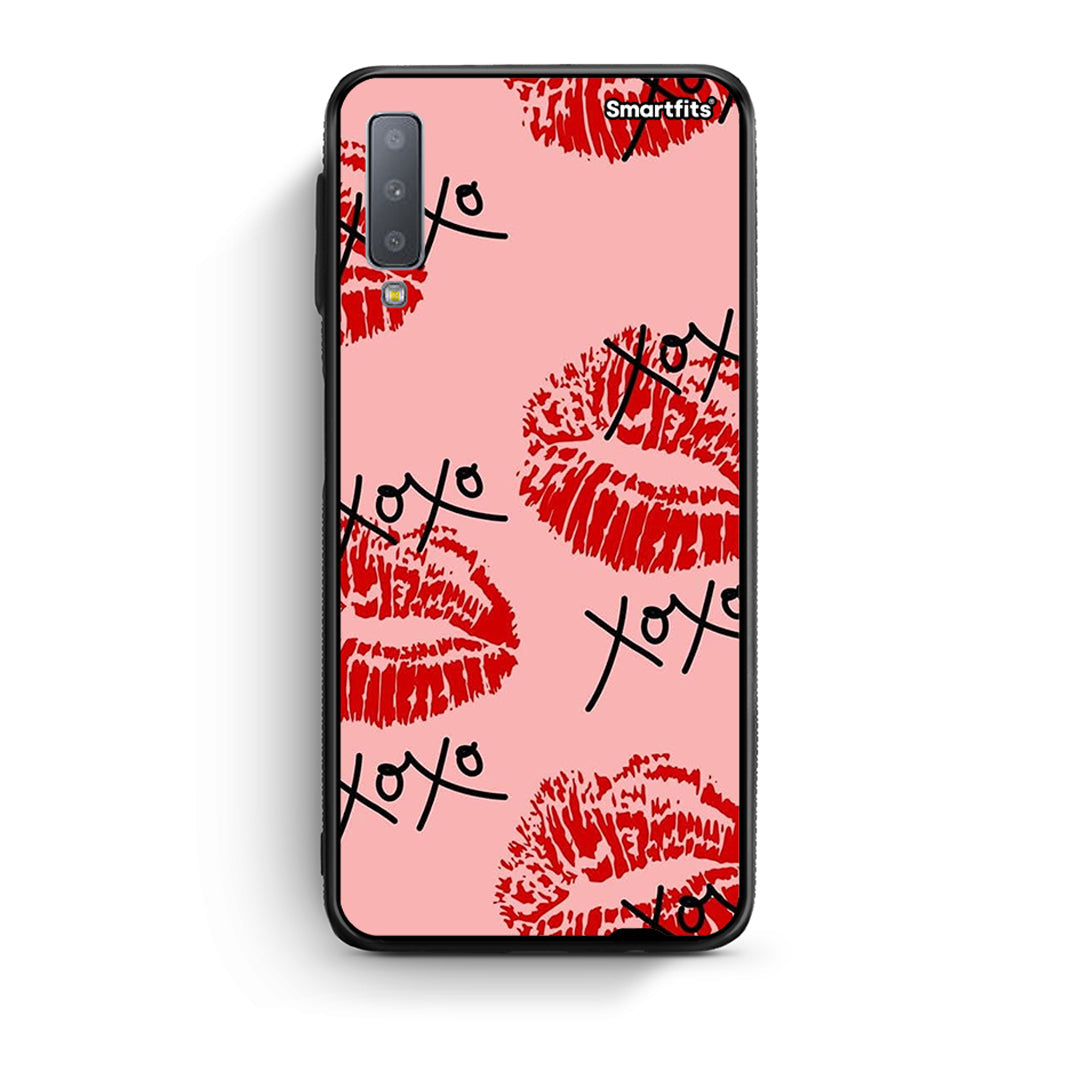 samsung A7 XOXO Lips θήκη από τη Smartfits με σχέδιο στο πίσω μέρος και μαύρο περίβλημα | Smartphone case with colorful back and black bezels by Smartfits