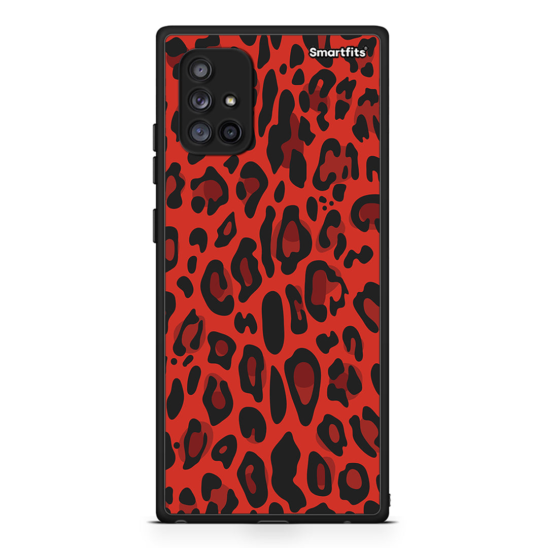 4 - Samsung Galaxy A71 5G Red Leopard Animal case, cover, bumper