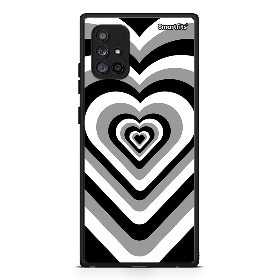 Samsung Galaxy A71 5G Black Hearts θήκη από τη Smartfits με σχέδιο στο πίσω μέρος και μαύρο περίβλημα | Smartphone case with colorful back and black bezels by Smartfits