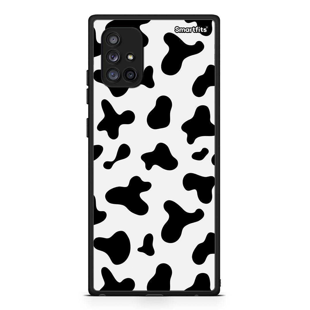 Samsung Galaxy A71 5G Cow Print θήκη από τη Smartfits με σχέδιο στο πίσω μέρος και μαύρο περίβλημα | Smartphone case with colorful back and black bezels by Smartfits