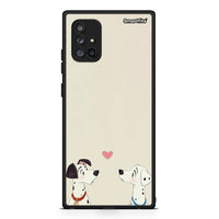 Thumbnail for Samsung Galaxy A71 5G Dalmatians Love θήκη από τη Smartfits με σχέδιο στο πίσω μέρος και μαύρο περίβλημα | Smartphone case with colorful back and black bezels by Smartfits