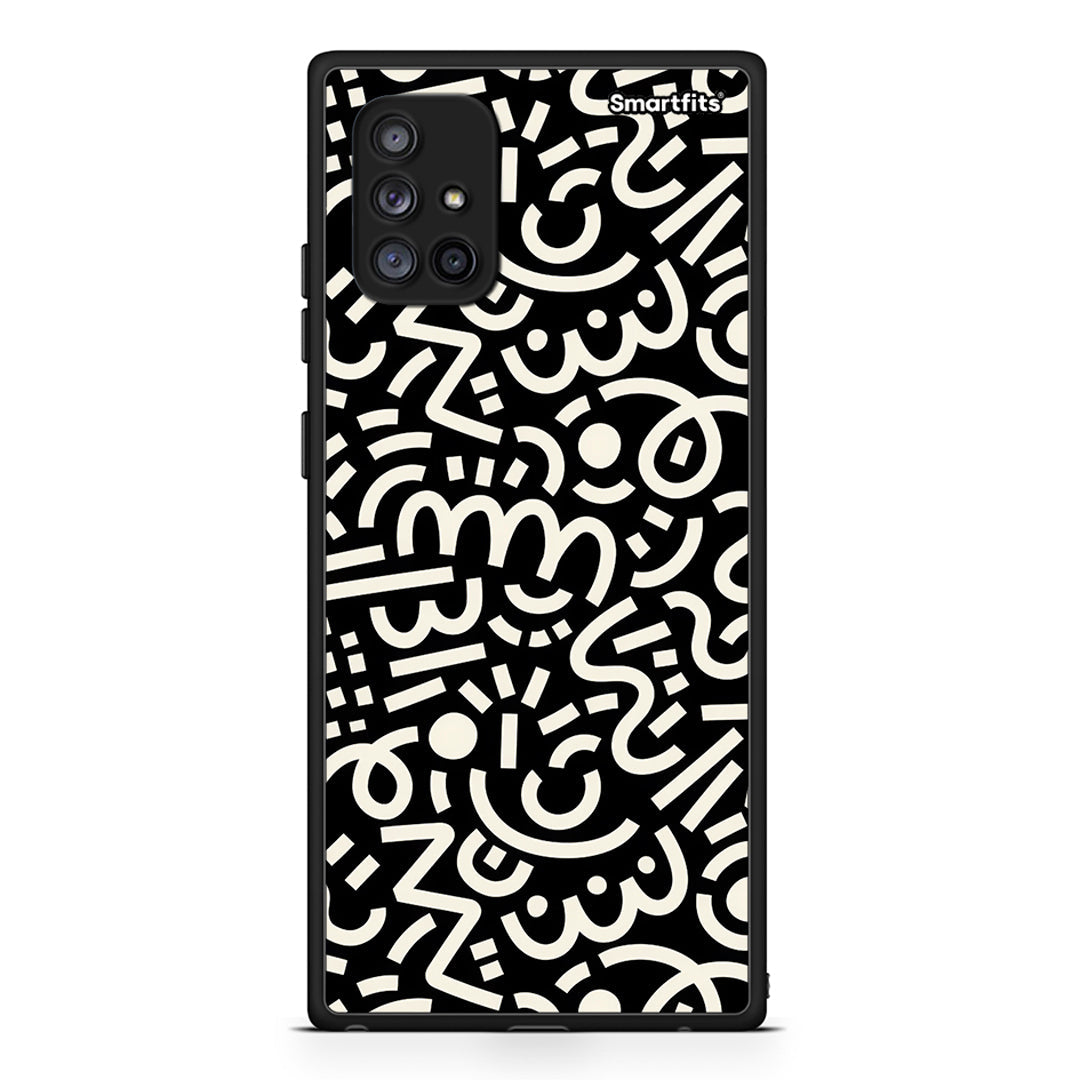 Samsung Galaxy A71 5G Doodle Art Θήκη από τη Smartfits με σχέδιο στο πίσω μέρος και μαύρο περίβλημα | Smartphone case with colorful back and black bezels by Smartfits