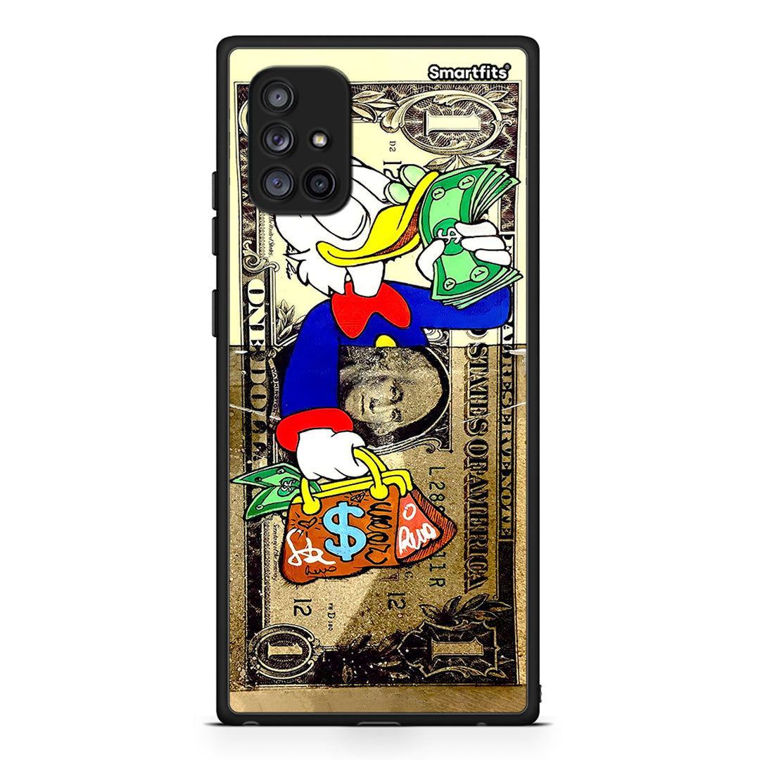 Samsung Galaxy A71 5G Duck Money Θήκη από τη Smartfits με σχέδιο στο πίσω μέρος και μαύρο περίβλημα | Smartphone case with colorful back and black bezels by Smartfits