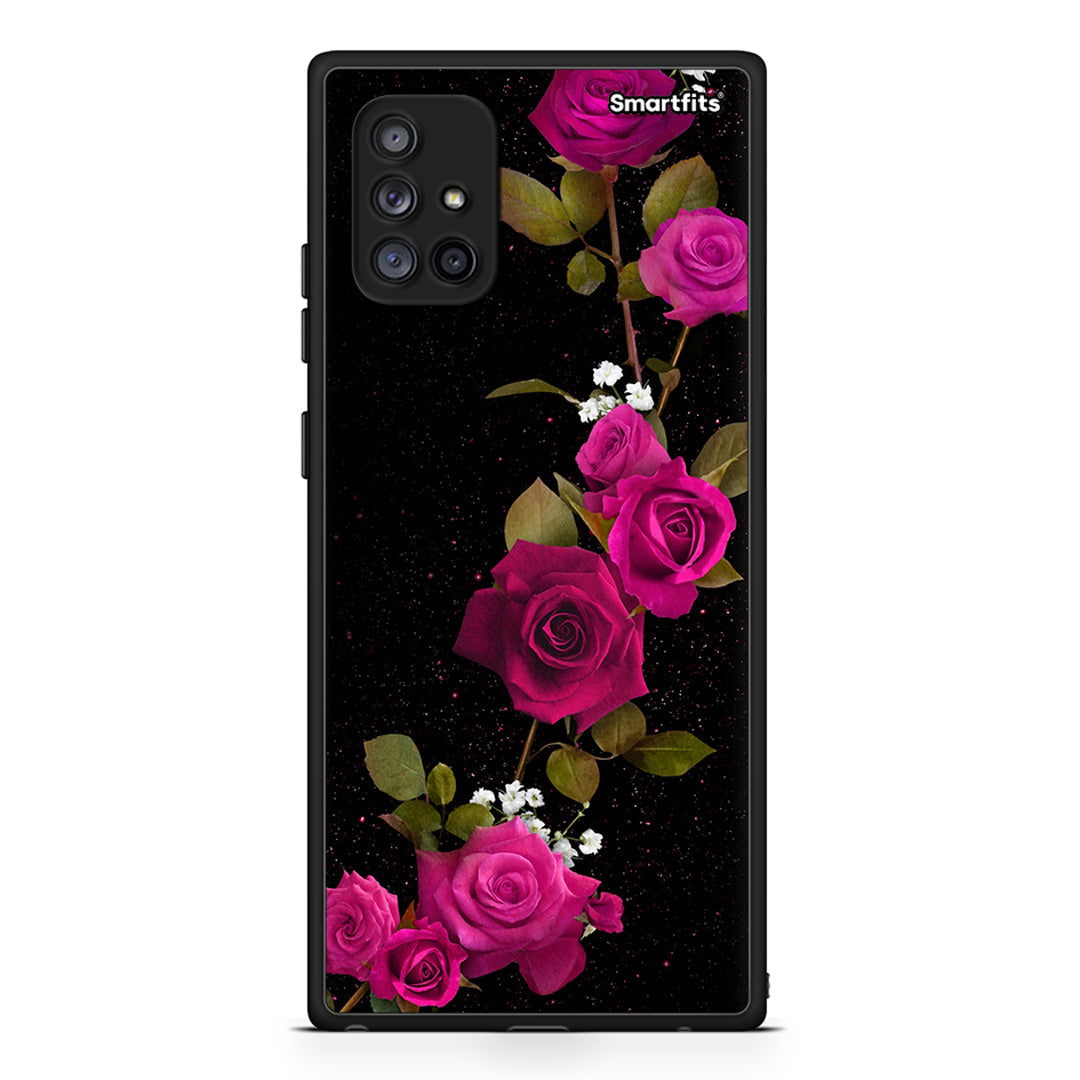 4 - Samsung Galaxy A71 5G Red Roses Flower case, cover, bumper