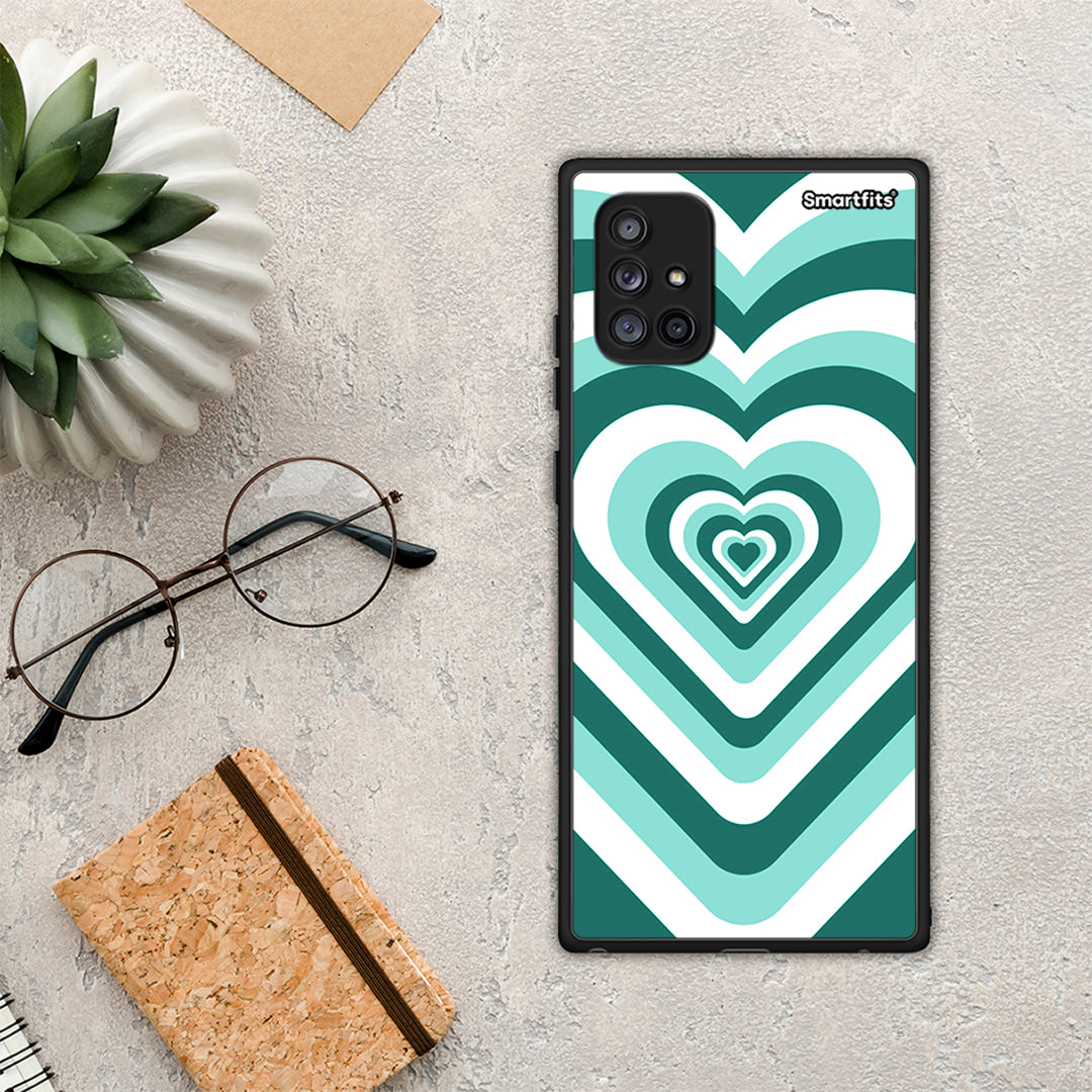 Green Hearts - Samsung Galaxy A71 5G θήκη