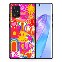 Thumbnail for Θήκη Samsung Galaxy A71 5G Hippie Love από τη Smartfits με σχέδιο στο πίσω μέρος και μαύρο περίβλημα | Samsung Galaxy A71 5G Hippie Love case with colorful back and black bezels