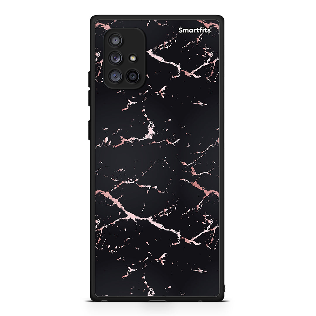 4 - Samsung Galaxy A71 5G Black Rosegold Marble case, cover, bumper