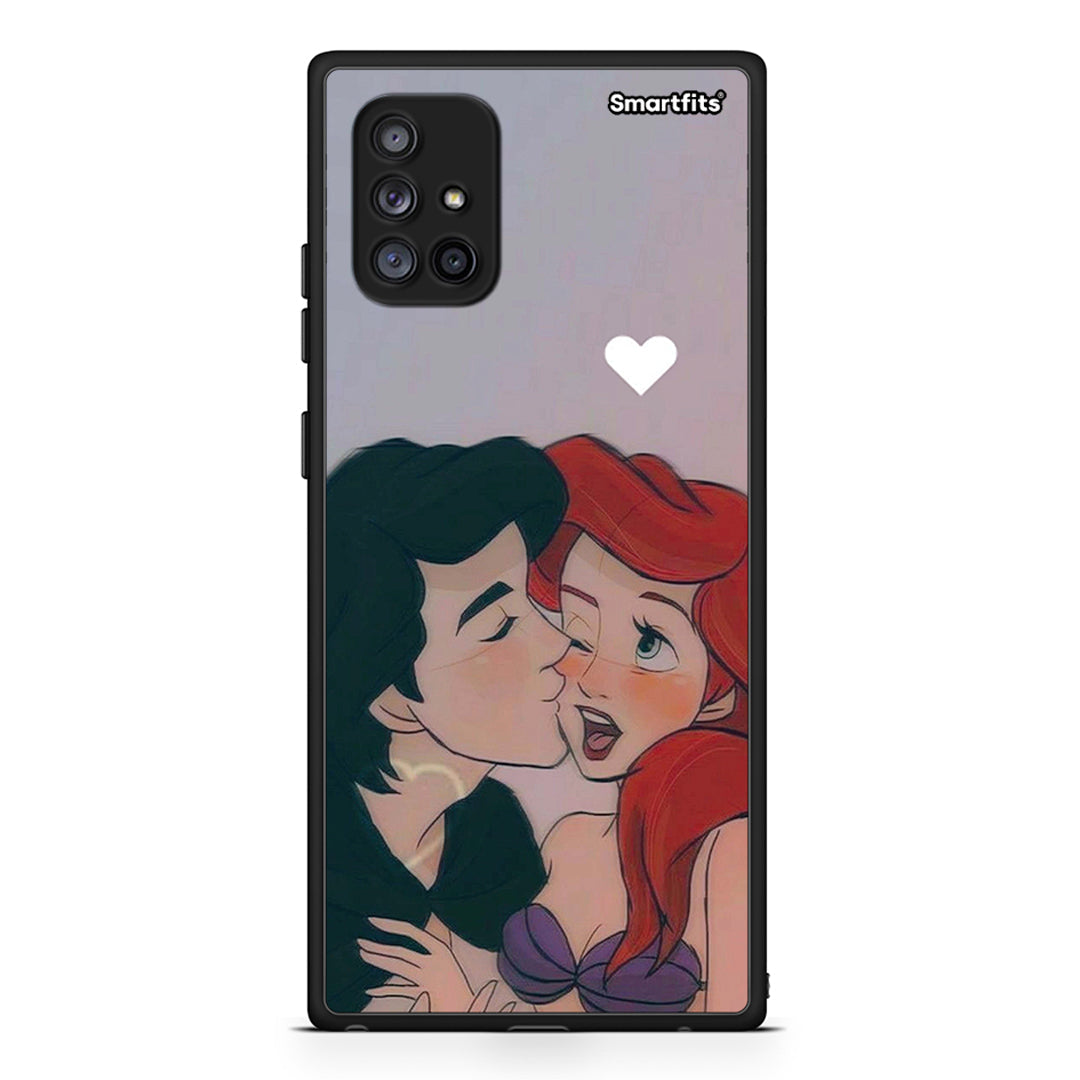 Samsung Galaxy A71 5G Mermaid Love Θήκη Αγίου Βαλεντίνου από τη Smartfits με σχέδιο στο πίσω μέρος και μαύρο περίβλημα | Smartphone case with colorful back and black bezels by Smartfits