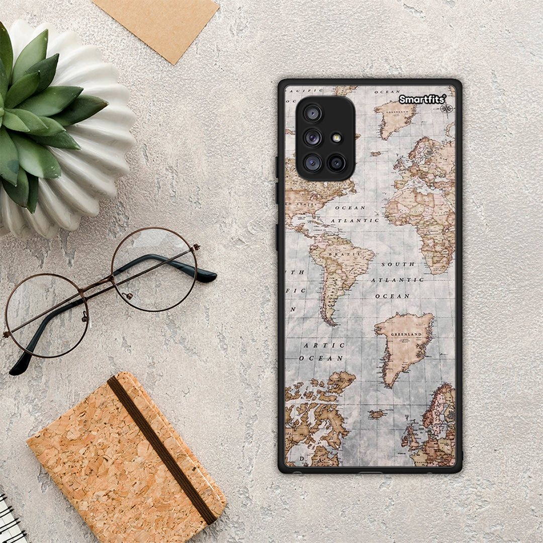 World Map - Samsung Galaxy A71 5G θήκη