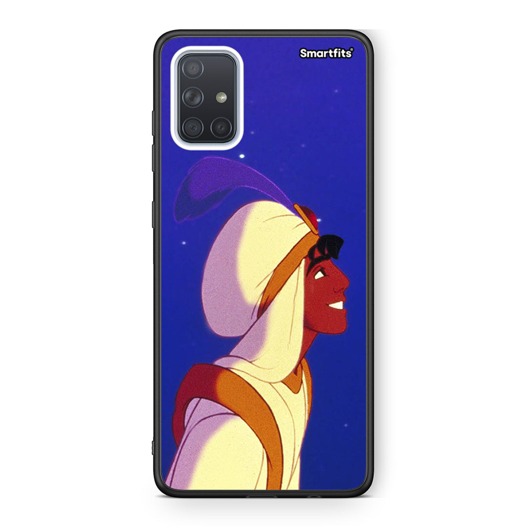 Samsung A51 Alladin And Jasmine Love 1 θήκη από τη Smartfits με σχέδιο στο πίσω μέρος και μαύρο περίβλημα | Smartphone case with colorful back and black bezels by Smartfits
