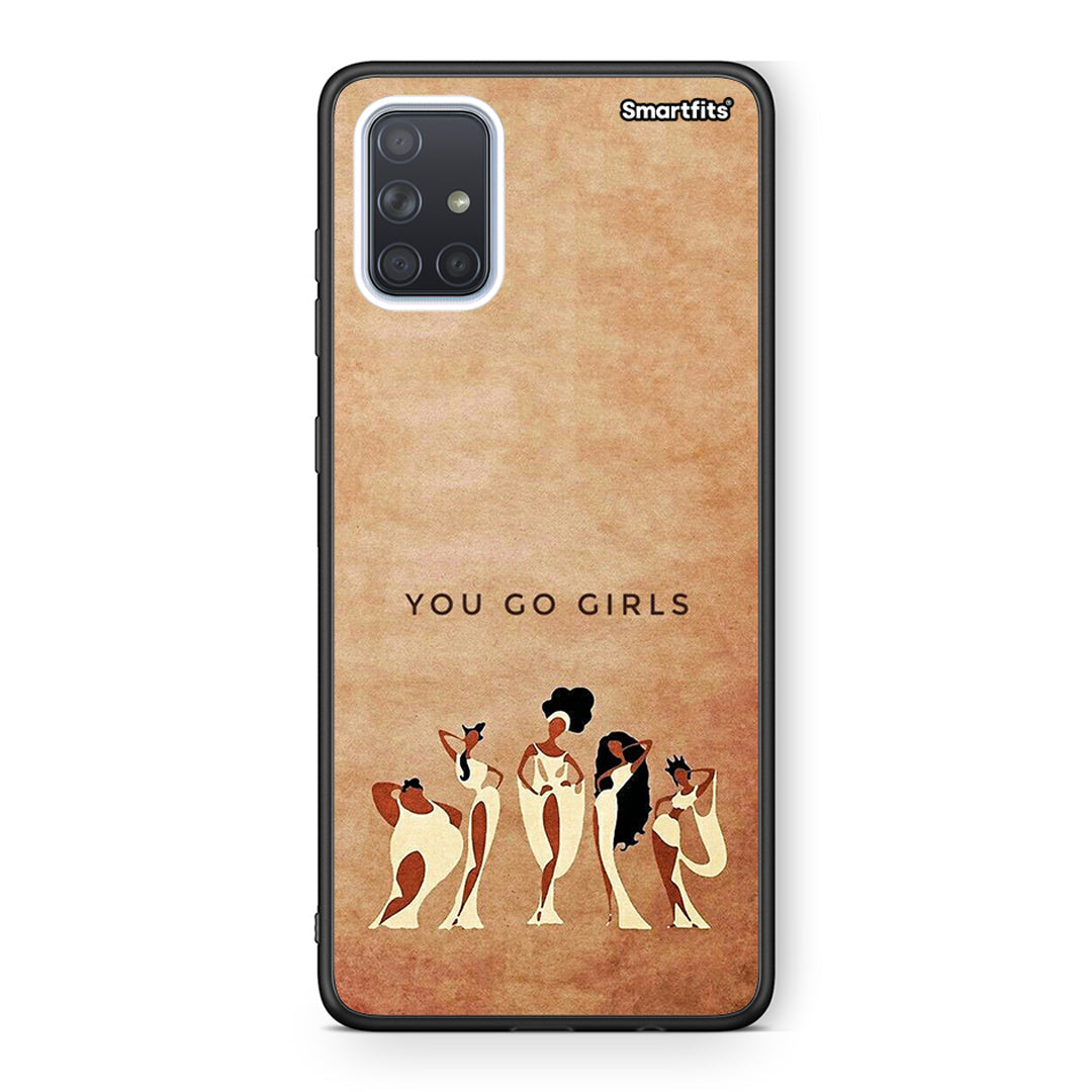 Samsung A51 You Go Girl θήκη από τη Smartfits με σχέδιο στο πίσω μέρος και μαύρο περίβλημα | Smartphone case with colorful back and black bezels by Smartfits
