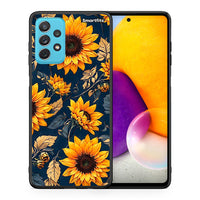 Thumbnail for Θήκη Samsung A72 Autumn Sunflowers από τη Smartfits με σχέδιο στο πίσω μέρος και μαύρο περίβλημα | Samsung A72 Autumn Sunflowers case with colorful back and black bezels