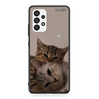 Thumbnail for Samsung A73 5G Cats In Love Θήκη από τη Smartfits με σχέδιο στο πίσω μέρος και μαύρο περίβλημα | Smartphone case with colorful back and black bezels by Smartfits