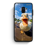 Thumbnail for Samsung A8 Duck Face θήκη από τη Smartfits με σχέδιο στο πίσω μέρος και μαύρο περίβλημα | Smartphone case with colorful back and black bezels by Smartfits