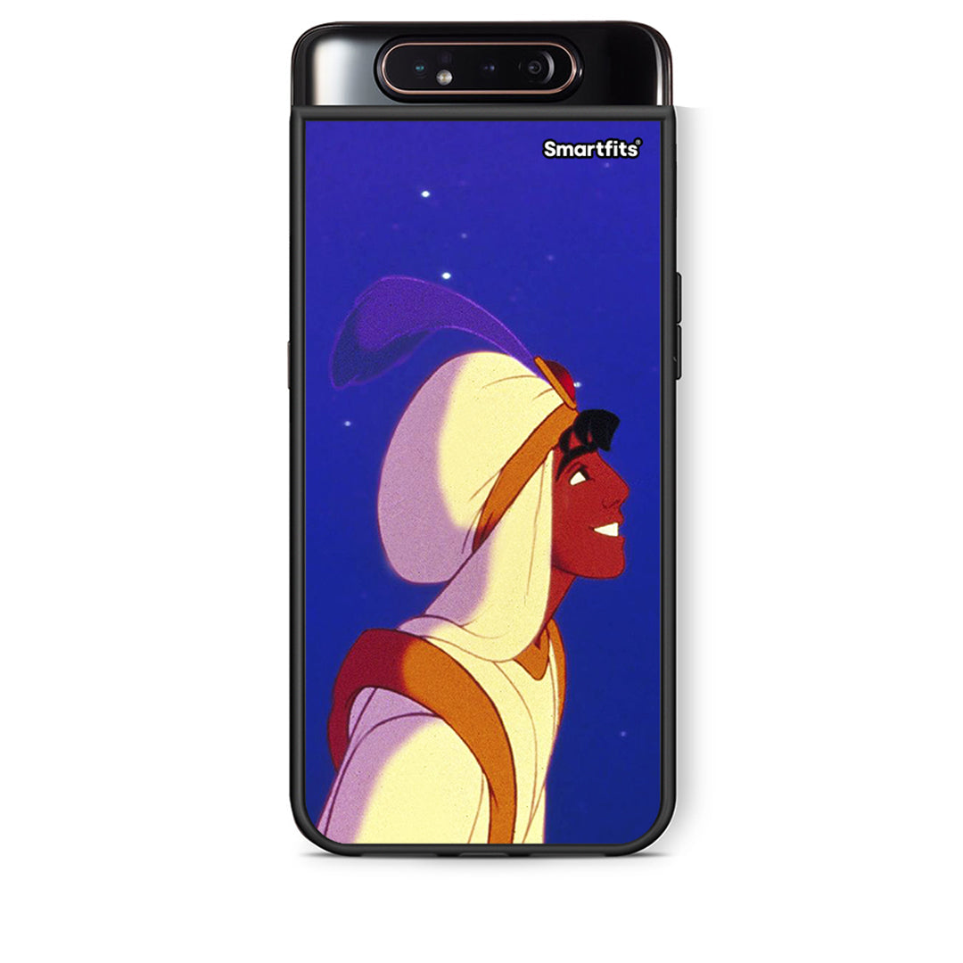 Samsung A80 Alladin And Jasmine Love 1 θήκη από τη Smartfits με σχέδιο στο πίσω μέρος και μαύρο περίβλημα | Smartphone case with colorful back and black bezels by Smartfits
