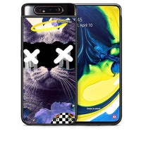 Thumbnail for Θήκη Samsung A80 Cat Collage από τη Smartfits με σχέδιο στο πίσω μέρος και μαύρο περίβλημα | Samsung A80 Cat Collage case with colorful back and black bezels