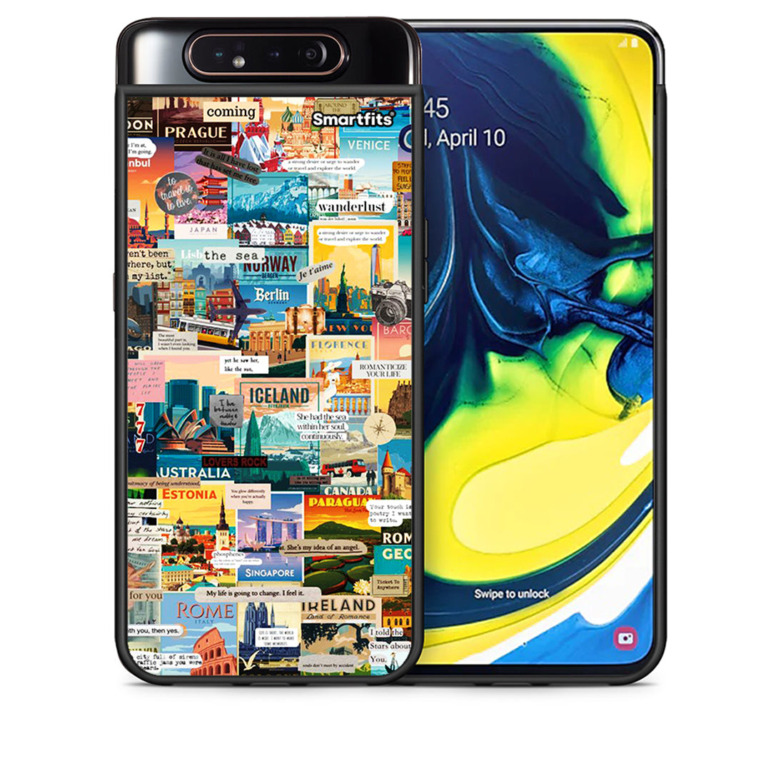 Θήκη Samsung A80 Live To Travel από τη Smartfits με σχέδιο στο πίσω μέρος και μαύρο περίβλημα | Samsung A80 Live To Travel case with colorful back and black bezels