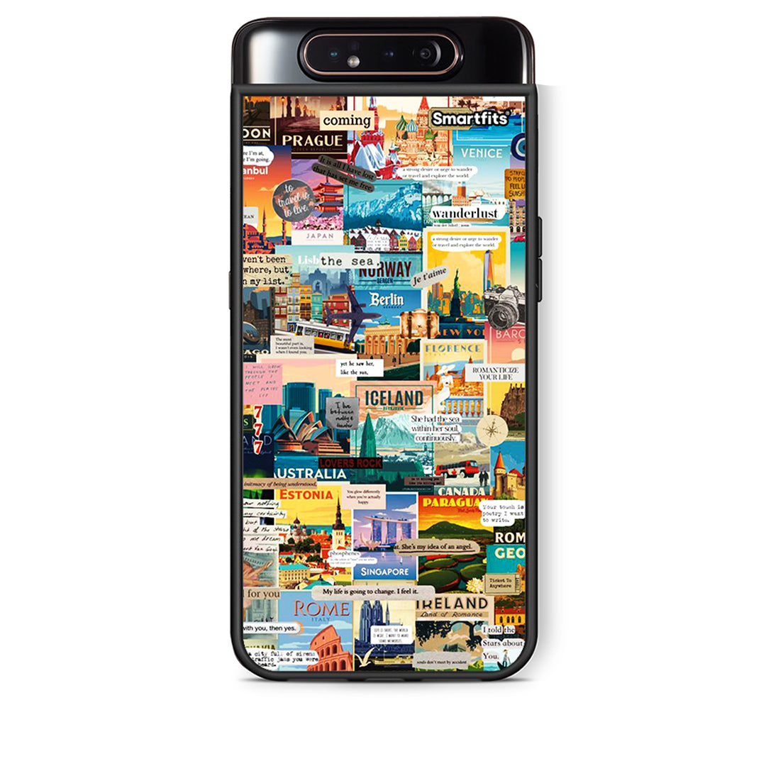Samsung A80 Live To Travel θήκη από τη Smartfits με σχέδιο στο πίσω μέρος και μαύρο περίβλημα | Smartphone case with colorful back and black bezels by Smartfits