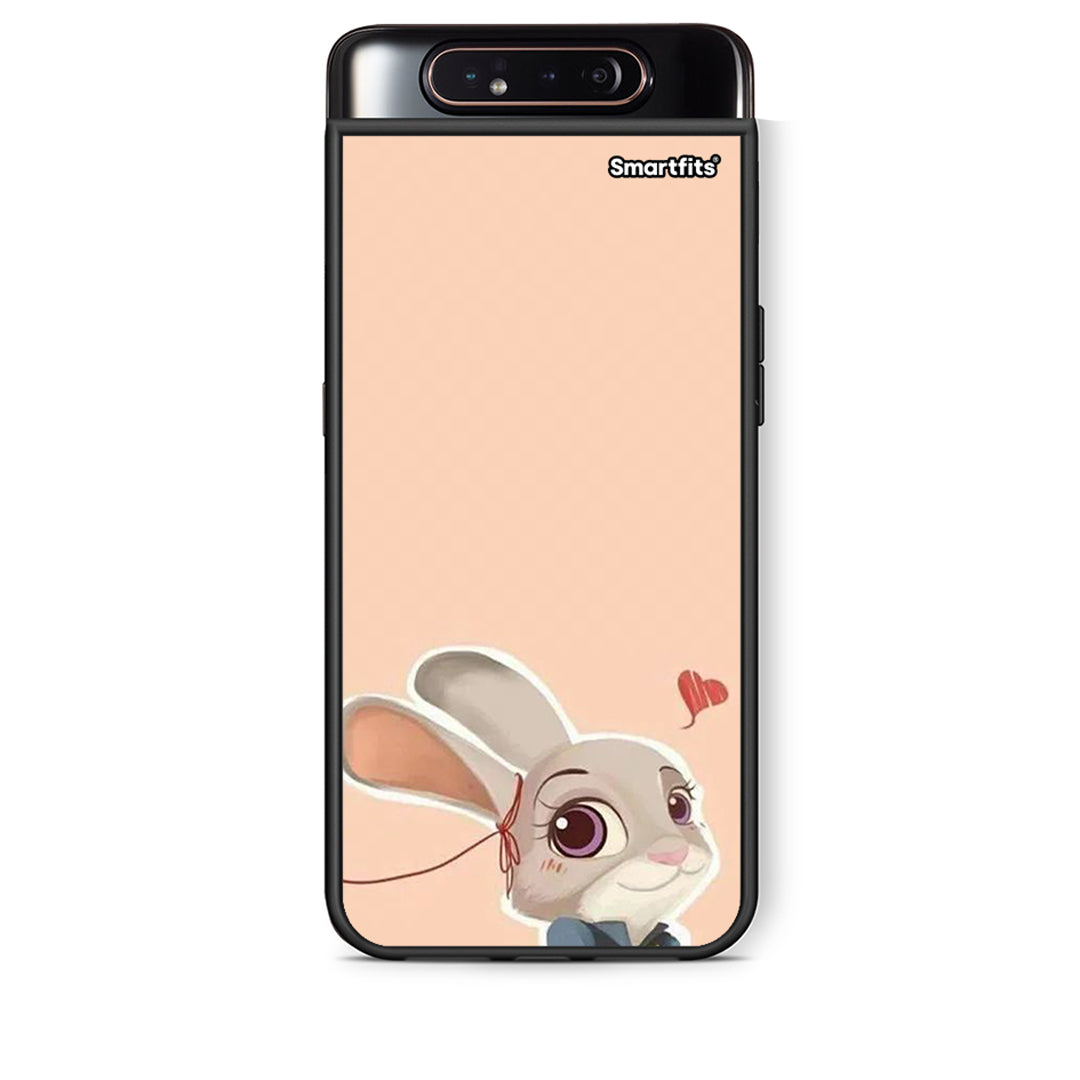 Samsung A80 Nick Wilde And Judy Hopps Love 2 θήκη από τη Smartfits με σχέδιο στο πίσω μέρος και μαύρο περίβλημα | Smartphone case with colorful back and black bezels by Smartfits