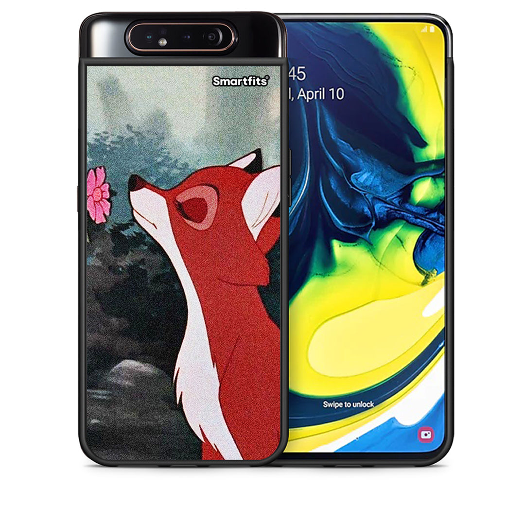 Θήκη Samsung A80 Tod And Vixey Love 2 από τη Smartfits με σχέδιο στο πίσω μέρος και μαύρο περίβλημα | Samsung A80 Tod And Vixey Love 2 case with colorful back and black bezels
